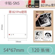 精臣B21Pro標籤相片卡貼便利貼照片打印紙，迷你便攜，熱敏打印，多種尺寸可選, 1個, SNS