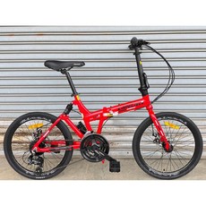BIKEDNA G9 LITE 20吋24速鋁合金碟煞避震折疊自行車 搭載SHIMANO24變速煞變合一後避震451輪組, 赤城紅, 1個