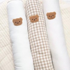 小熊安撫抱枕 圓柱抱枕枕頭 嬰兒用品 長抱枕 嬰兒床護欄 A96001, 現貨//點點圓柱（右邊）