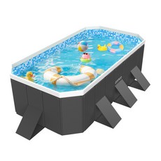 끄롱마제 가정용 대형 접이식 야외 수영장 에어프레임 간이 물놀이 풀장 실외 설치용, 1개, 160판재지지대155x119x45cm