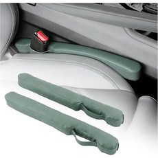 피그페이드 2026 신제품 카시트 갭 필러 2팩 가죽 시트 스트립과 고정 스트랩 범용 플러그 카 인테리어 액세서리, Grayish Green