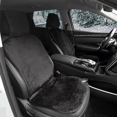 더쎈 국산 명품 차량용 운전석 조수석 겨울 벨벳 온열방석 뒷좌석 열선시트 12V전용, 블랙, 1개, 앞좌석운전석용12V