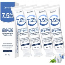 하이드록시아파타이트 치약 7.5% nHAP 시클리 치약으로 법랑질 보호와 치아 강화 민트 향기 16시 신선 입냄새 유지 (4개입 민트), 하이드록시아파타이트 치약 7.5% nHAP 시클리 치약, 120g