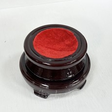 御古齋 木質球座 大水晶球座 圓形底座 藝品展示球座 水晶球座 紅絨布 旋轉球座 木雕展示座, 盤面14cm