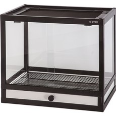 蛋叔叔DIY抽屜式鋁框全玻璃寵物爬蟲箱，適用於鬆獅蜥/巨蜥/變色龍/蜜袋鼯/龍貓/樹巨/睫角守宮, 1個, 45x30x40(cm)-白