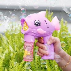 비눗방울총 자동 게틀링 비눗방울 으뜸 놀이 건 총, 보라색 버블 건 에는 50ml 2병, 1개