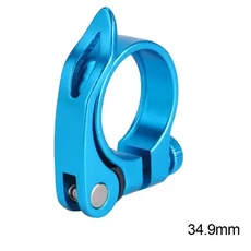 알루미늄 합금 자전거 시트 클램프 5 색 31.8/34.9mm 포스트 퀵 릴리스 초경량 산악 MTB BMX 사이클링, 02 34.9mm Blue