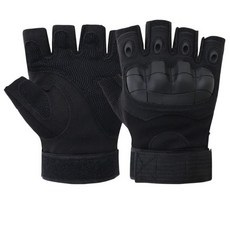 전술 슈팅 장갑 디자인 사냥 보호 스포츠 피트니스 터치, 소프트쉘 반손가락 블랙