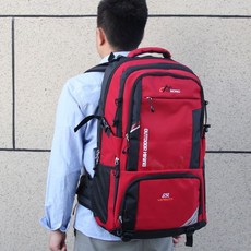 70L超大容量雙肩背包，戶外登山旅行行李包，男女通用款, 8260（65升）紅色