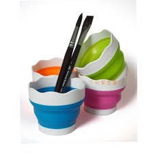 【汶采】伸縮筆洗桶 伸縮筆洗 小水桶 繪畫用具 (顏色隨機), 詳見包裝