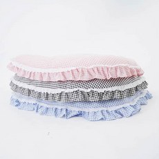 강아지 반달 레이스 체크 방석 1P 고양이 쿠션 침대 uts3+bKo, 체크그레이