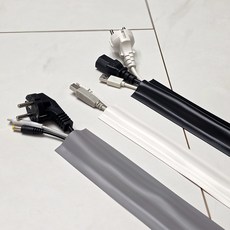 생활친구 잘라쓰는 테이프형 케이블 선정리 몰딩 3m 전선 가리개, 그레이, 1개