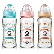 小獅王辛巴 蘿蔓晶鑽寬口玻璃雙凹奶瓶 買1送1 新生兒適用 送母乳袋, 任選三支,寬口玻璃270ML, 1個