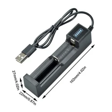 4슬롯 18650 배터리 충전기 3.7/4.2V 시리즈 리튬 14500 26500 고속 USB 어댑터, 01 검정색, 01 USB