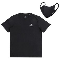 adidas 愛迪達 男款棉質短袖T恤+時尚口罩