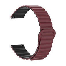 샤오미 레드미워치5 라이트 액티브 S4스포츠 어메이즈핏6&5 호환 22mm 실리콘 마그네틱 엠보싱 스트랩, 와인(블랙), 1개