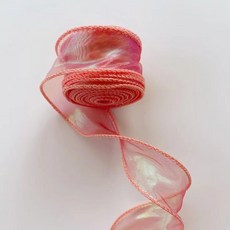 絲巾緞帶 【超3千回頭客】幻彩4cm魚尾炫彩大卷絲帶花束包裝蛋糕裝飾鮮花彩帶波浪炫彩絲帶, 海棠紅9米, 1個