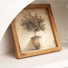 내일의공간 올리브 나무 그림 원목 액자, 1개, 네츄럴