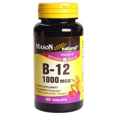 MASON natural B-12 1000mcg 無糖片劑, 60顆, 1罐