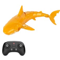 AQWE 遙控錦鯉 2.4G訊號 全身抗水, 金色 遙控鯊魚 單電池, 1個
