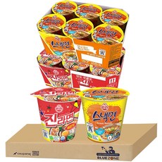 블루존 진라면 매운맛 소컵라면 65g (6입) + 스낵면 소컵라면 62g (6입)