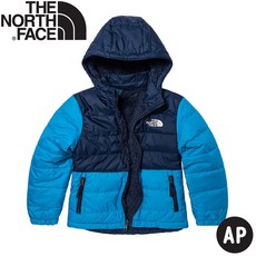 The North Face 童 雙面保暖化纖連帽外套 AP 藍色 防潑水 防風