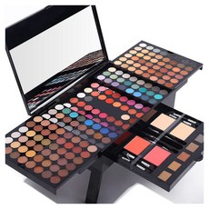 UCANBE 메이크업박스 거울＆브러쉬포함 풀키트 블러셔＆아이브로우 매트＆쉬머 아티스트 180가지색 1세트, 1개