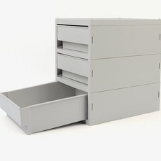 시노마트 서랍형 소품박스 3단 서랍형적재식소품수납박스3단, 중형