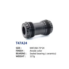 T47 하단 브래킷 86.5mm 어댑터 68mm PF30 프레스풀 BB 케이스, 02 T47A24