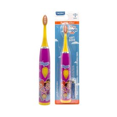 Brush Buddies Blippi 아동용 전동 칫솔 배터리 전원 소닉 부드러운 칫솔모 남아 및 여아용 어린이 유아 구강 관리 블리피 캐릭터 디자인 (퍼플), 퍼플