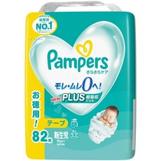 테이프 신생아 사이즈빵 퍼스 기저귀 사라사라 케어 (5kg까지) 82장, 무지