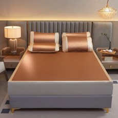 新款單面古藤涼蓆三件套單人宿舍摺疊冰藤席子夏天家用雙人席批發, 步步高