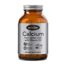 Solguard 칼슘 600mg 오이스터 쉘 비타민 D3 타블렛, 240정, 1개