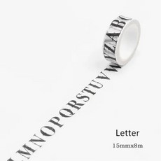 8M Washi 강력 접착 테이프 세트 빈티지 장식 스크랩북 마스킹 wasitape 워시 whasi Decorada 스티커 저널 214953, M, Letter 15mm