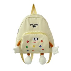 DOUDING BAG 雙肩揹包 卡通造型可愛學生後背包, 淺黃色:均碼, 1個