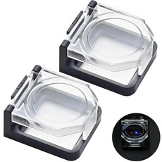 ZGSZJHF 16mm 투명 보호 커버 (2팩) IP66 방수 1.6cm(5/8인치) 구멍 푸시 버튼/비상 정지/키/셀렉터 스위치 물/먼지/오일 밀봉 267172 8808, 34*39mm Square Hole, Latching, 2