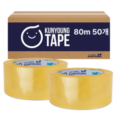 건영 박스테이프_더블경포장(80M x 50개)투명, 1박스