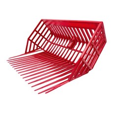 YSSHOP 말똥 처리용 포크 교체 헤드 말똥 처리용 경사형 갈퀴 헤드 농장 및 축사 청소용, 빨간색, 40cm x 23cm, ABS