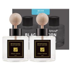 바이향 블랙에디션 카 디퓨저 50ml 본품, 클린코튼, 2개