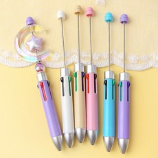 비즈아이 [9-658-04]볼펜꾸미기 볼꾸 펜꾸미기 펜꾸 비즈볼펜 4색볼펜 15cm 1개