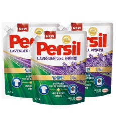 퍼실 파워젤 딥클린 플러스 라벤더 드럼/일반 겸용 리필, 2.1L, 3개