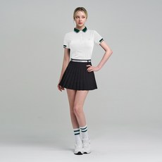 다운블로우 여성 골프웨어 소매 배색 카라 반팔 티셔츠 DBC 1914W