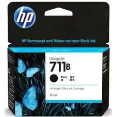HP NO.711 原廠墨水匣大供墨 CZ133A/3WX01A CZ134A CZ135A CZ136A, 1個, 3WX01A 黑色80ml 需更新韌體, 黑色