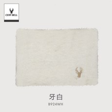 體溫魔術師 羽毛刺繡柔感圍脖 素面保暖脖圍 秋冬柔軟舒適圍巾, 牙白, 1個