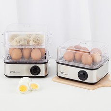 더뮤 신제품 계란찜기 스텐 멀티 에그 쿠커 달걀 반숙 조리기 휴대용 여행용 미니 전기 찜기, MU-ES120Y
