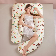 孕婦護腰側睡枕 托腹懷孕抱枕 UH型枕 孕期睡覺神器 夏季天絲 記憶棉支撐 多功能孕婦枕 可拆洗960112, 【歐洲I級標準-A類純棉】櫻桃丸子