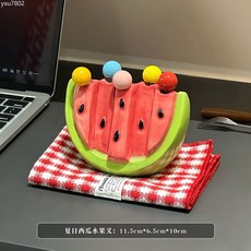 水果叉套裝西瓜家用甜品可愛不銹鋼叉子收納罐果插兒童安全果簽, 1個, 夏日西瓜水果叉