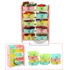 5단정리함 핑크 아기방수납장