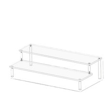 透明壓克力階梯展示架，多層公仔收納架，香水甜點展示架，簡約現代風格, 【宽7.5cm】二层长30cm-送安装工具