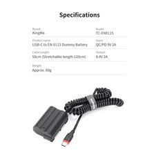 Kingma 相機假電池 LP-E17 CANON LE-E6 EL15 NIKON FW50 FZ E17M, 1個, TC-ENEL15 NIKON, TC-ENEL15 NIKON